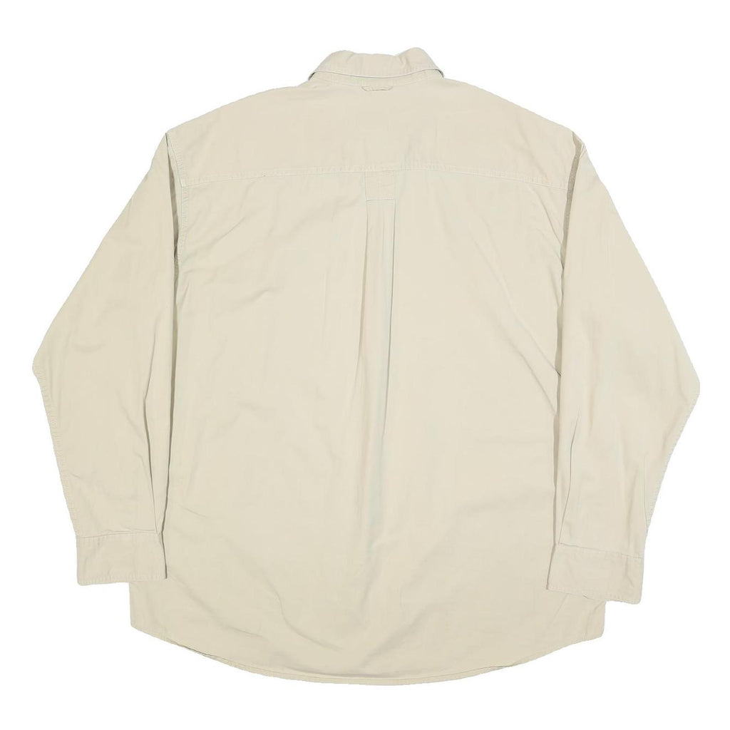 TIMBERLAND Mens Beige Cotton Long Sleeve Shirt XL Classic Button Down Pocket