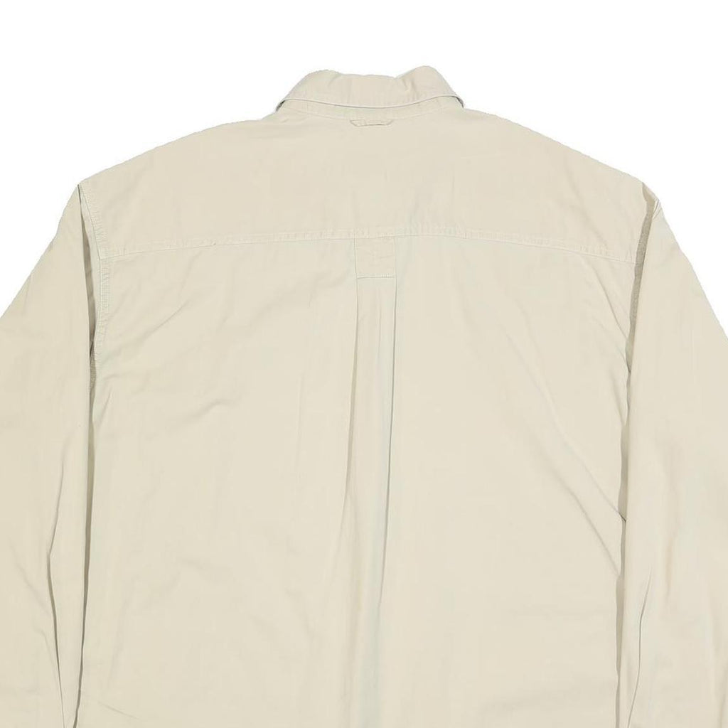 TIMBERLAND Mens Beige Cotton Long Sleeve Shirt XL Classic Button Down Pocket