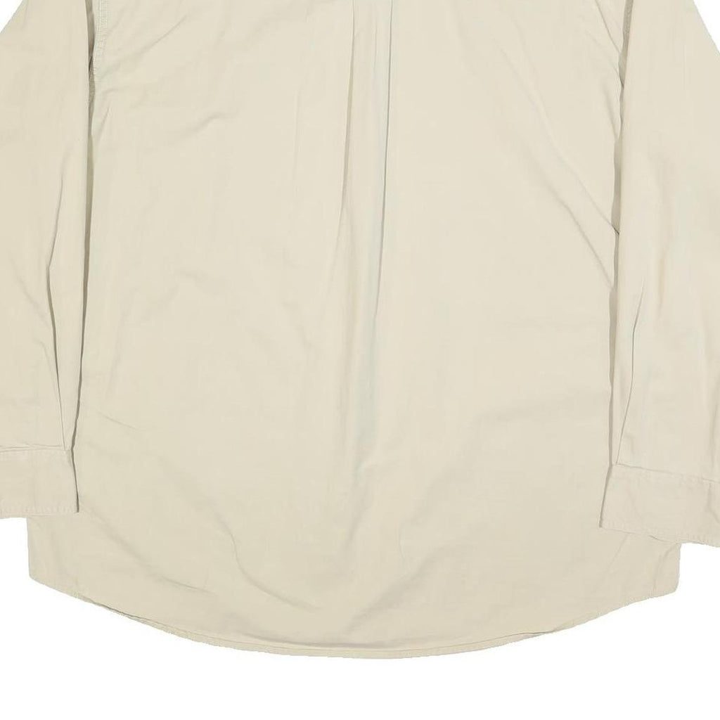 TIMBERLAND Mens Beige Cotton Long Sleeve Shirt XL Classic Button Down Pocket