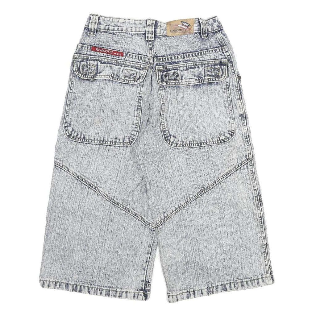 RWF Womens Shorts Blue Casual Regular Fit XXS W24 Cotton Blend Relaxed