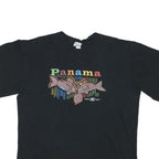 CELEBRITY CRUISES Mens Black Panama Graphic T-Shirt XL Short Sleeve Crew Neck