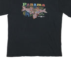 CELEBRITY CRUISES Mens Black Panama Graphic T-Shirt XL Short Sleeve Crew Neck
