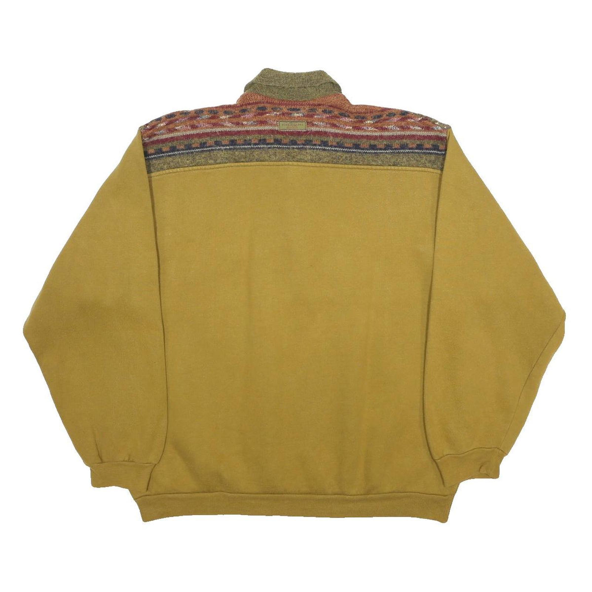 KAPPA Mens Yellow & Green Red Polo Collar Geometric Print Pullover M Cotton