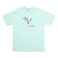 HANES Mens Light Blue Graphic T-Shirt L Short Sleeve Crew Neck Duck Print