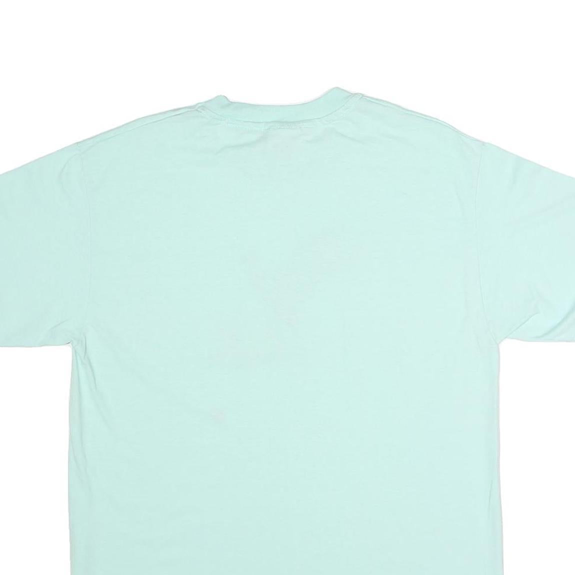 HANES Mens Light Blue Graphic T-Shirt L Short Sleeve Crew Neck Duck Print