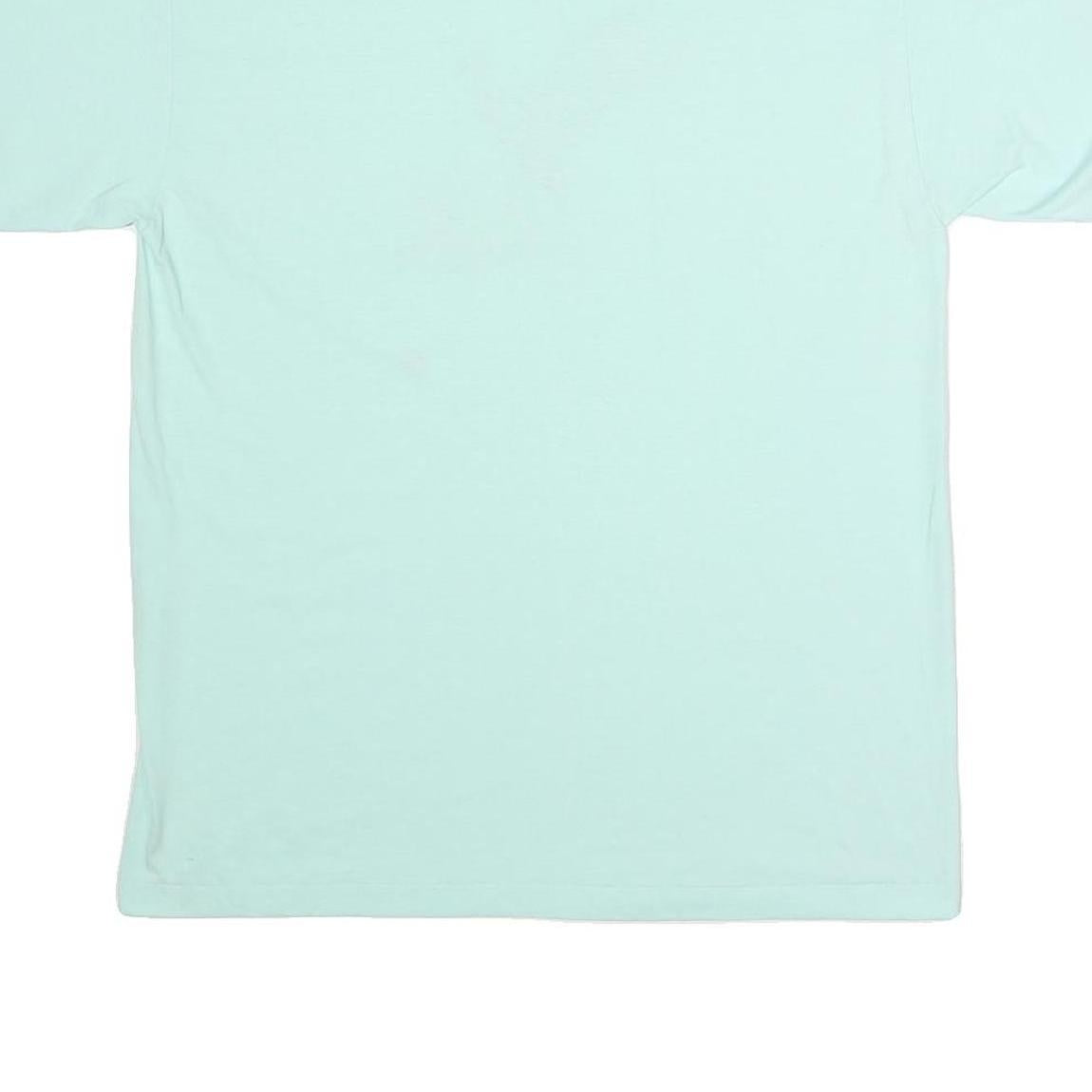 HANES Mens Light Blue Graphic T-Shirt L Short Sleeve Crew Neck Duck Print