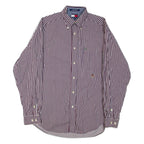TOMMY HILFIGER Mens Shirt Red Striped Long Sleeve M
