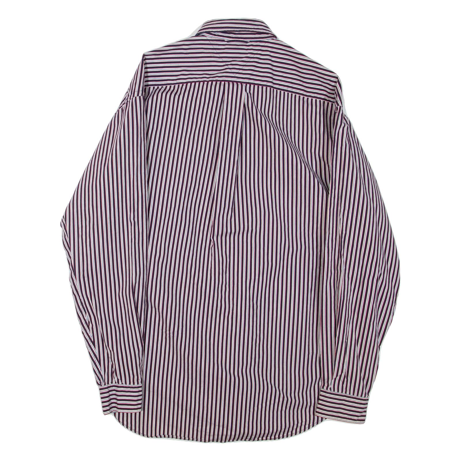 TOMMY HILFIGER Mens Shirt Red Striped Long Sleeve M