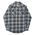 WRANGLER Mens Black & Blue Check Shirt S Classic Western Button Front Casual