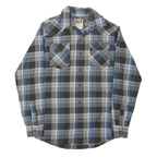 WRANGLER Mens Black & Blue Check Shirt S Classic Western Button Front Casual