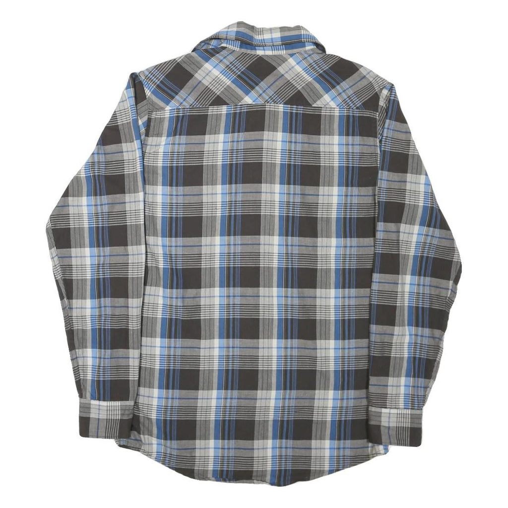 WRANGLER Mens Black & Blue Check Shirt S Classic Western Button Front Casual