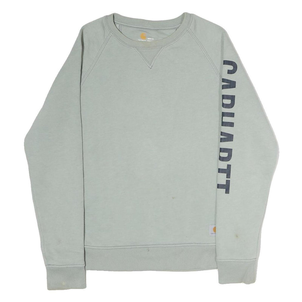 CARHARTT Womens Grey Sweatshirt Crew Neck M Logo Print Casual Pullover