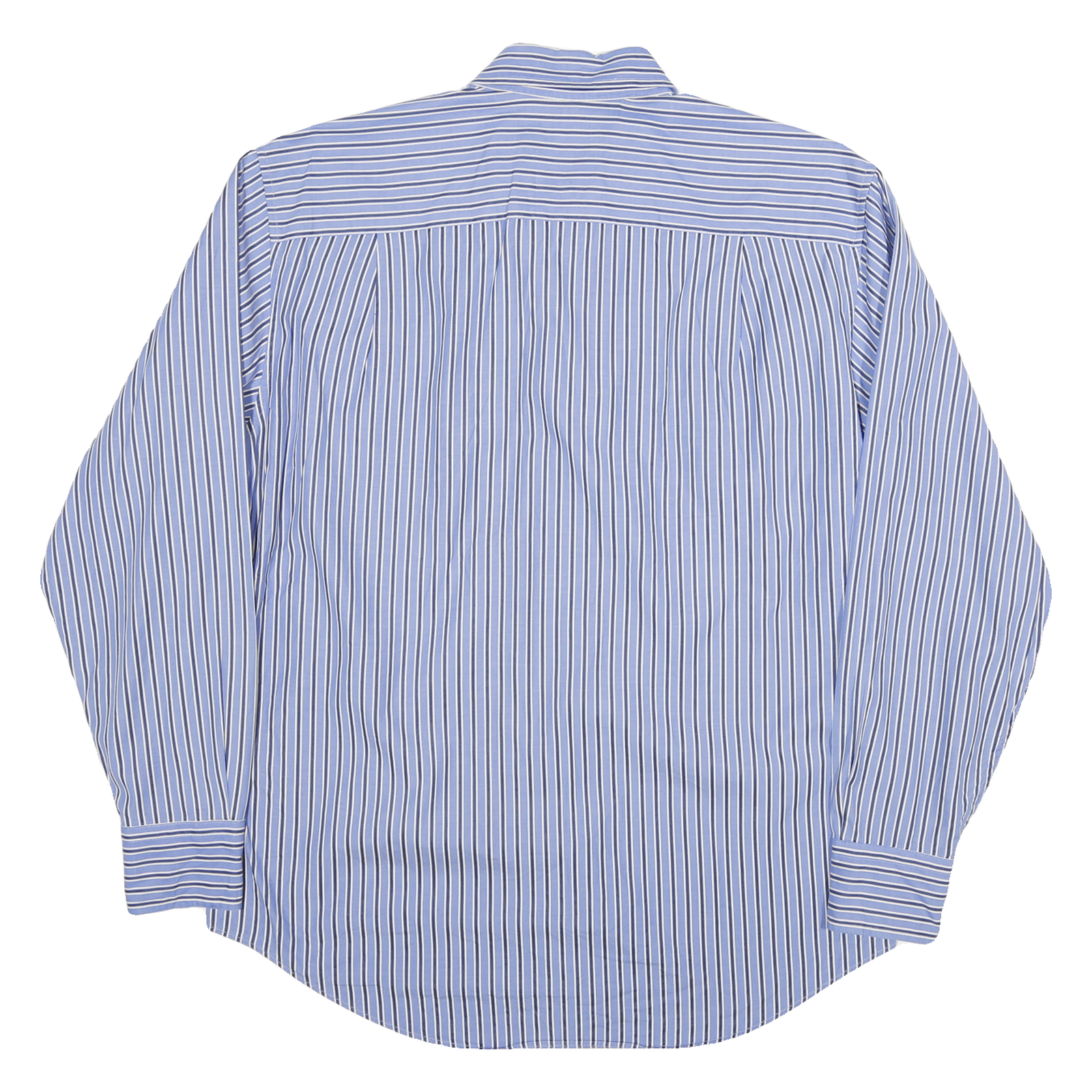 NAUTICA Mens Blue White Stripe Shirt L Long Sleeve Cotton Blend Classic