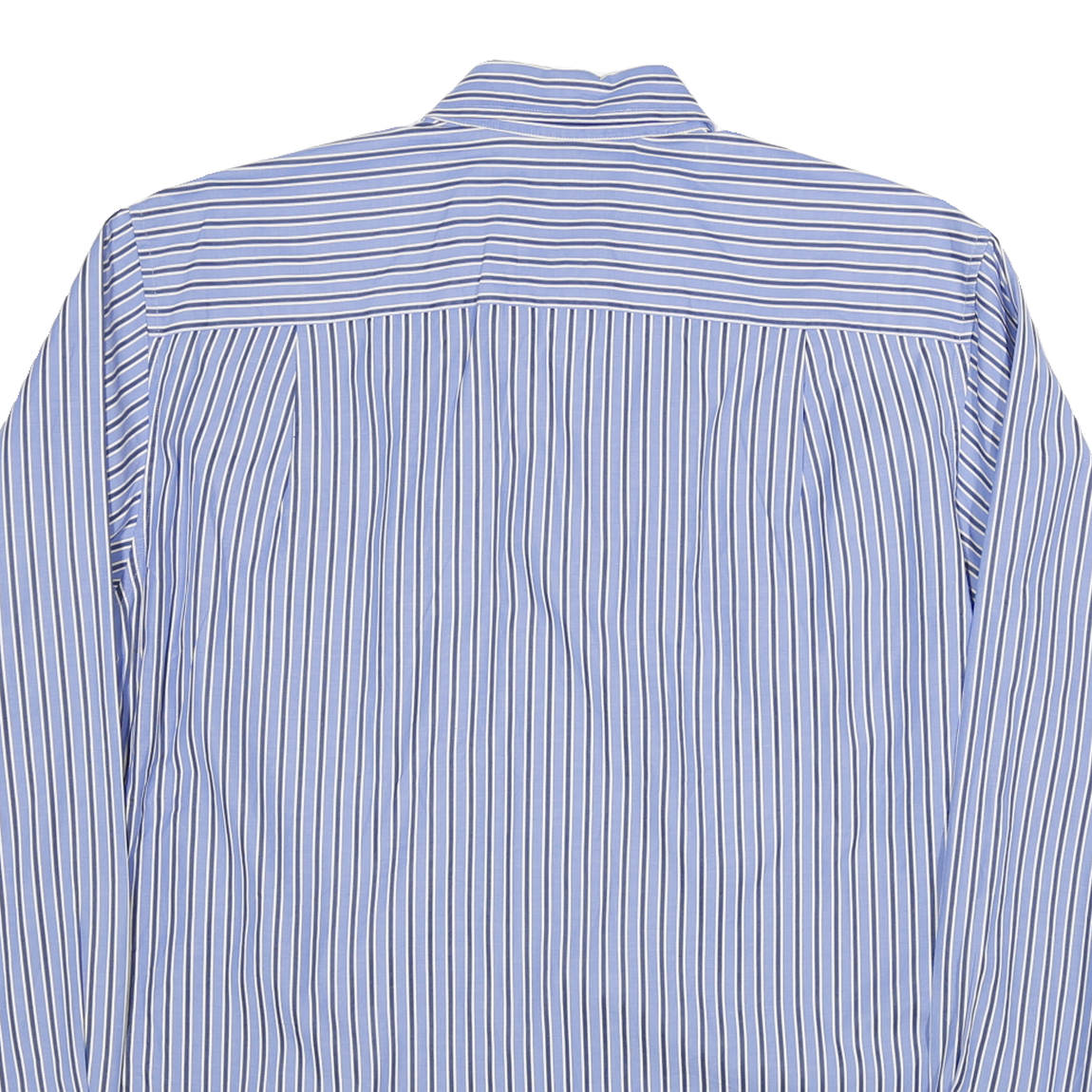 NAUTICA Mens Blue White Stripe Shirt L Long Sleeve Cotton Blend Classic
