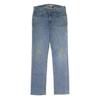 CARHARTT Mens Slim Blue Denim Jeans W32 L34 Workwear Zip Closure