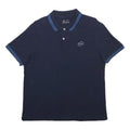 LOTTO Mens Navy Blue Short Sleeve Polo Shirt S Cotton Blend Casual