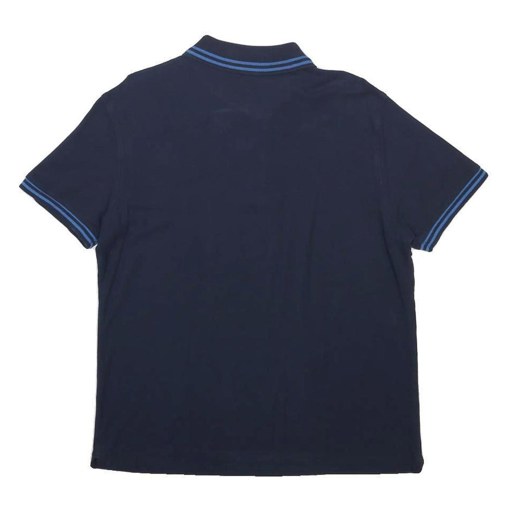 LOTTO Mens Navy Blue Short Sleeve Polo Shirt S Cotton Blend Casual