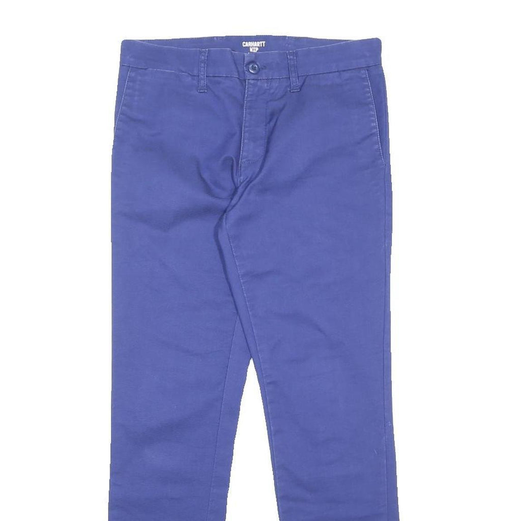 CARHARTT WIP Mens Cotton Blend Blue Slim Straight Trousers W30 L30 Casual