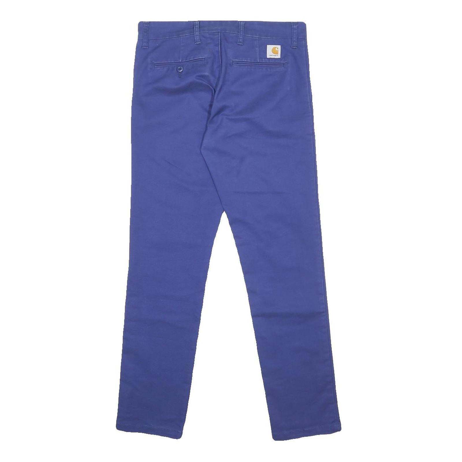 CARHARTT WIP Mens Cotton Blend Blue Slim Straight Trousers W30 L30 Casual