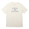 TOMMY HILFIGER Boys White Cotton Blend Graphic T-Shirt L Short Sleeve Crew Neck