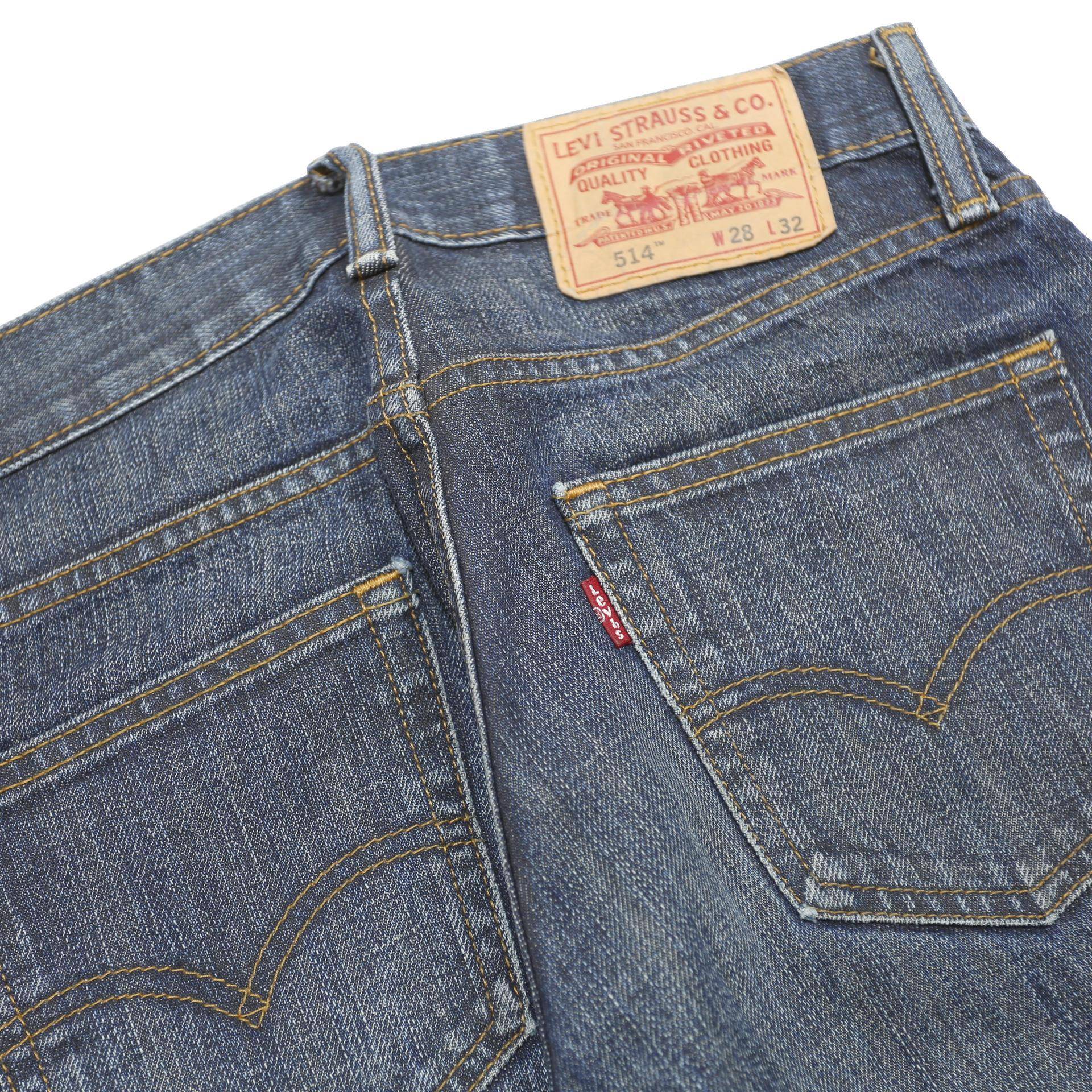 LEVI'S 514 Slim Mens Jeans Blue Slim Straight Denim Medium W28 L27 Classic Fit