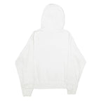 NIKE Womens White Hoodie M Cotton Blend Pullover Sweatshirt Logo Print