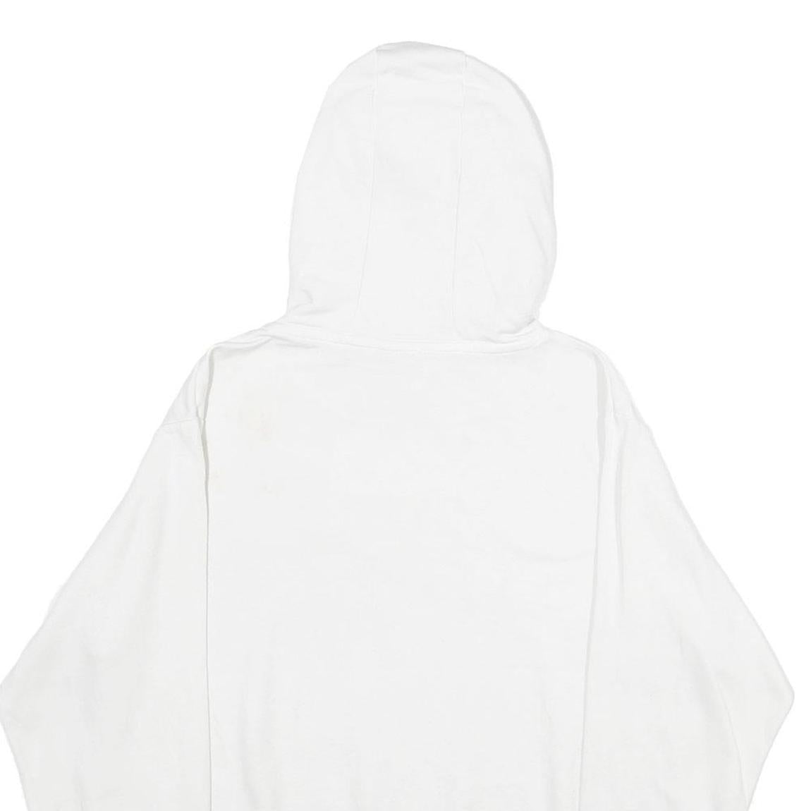 NIKE Womens White Hoodie M Cotton Blend Pullover Sweatshirt Logo Print