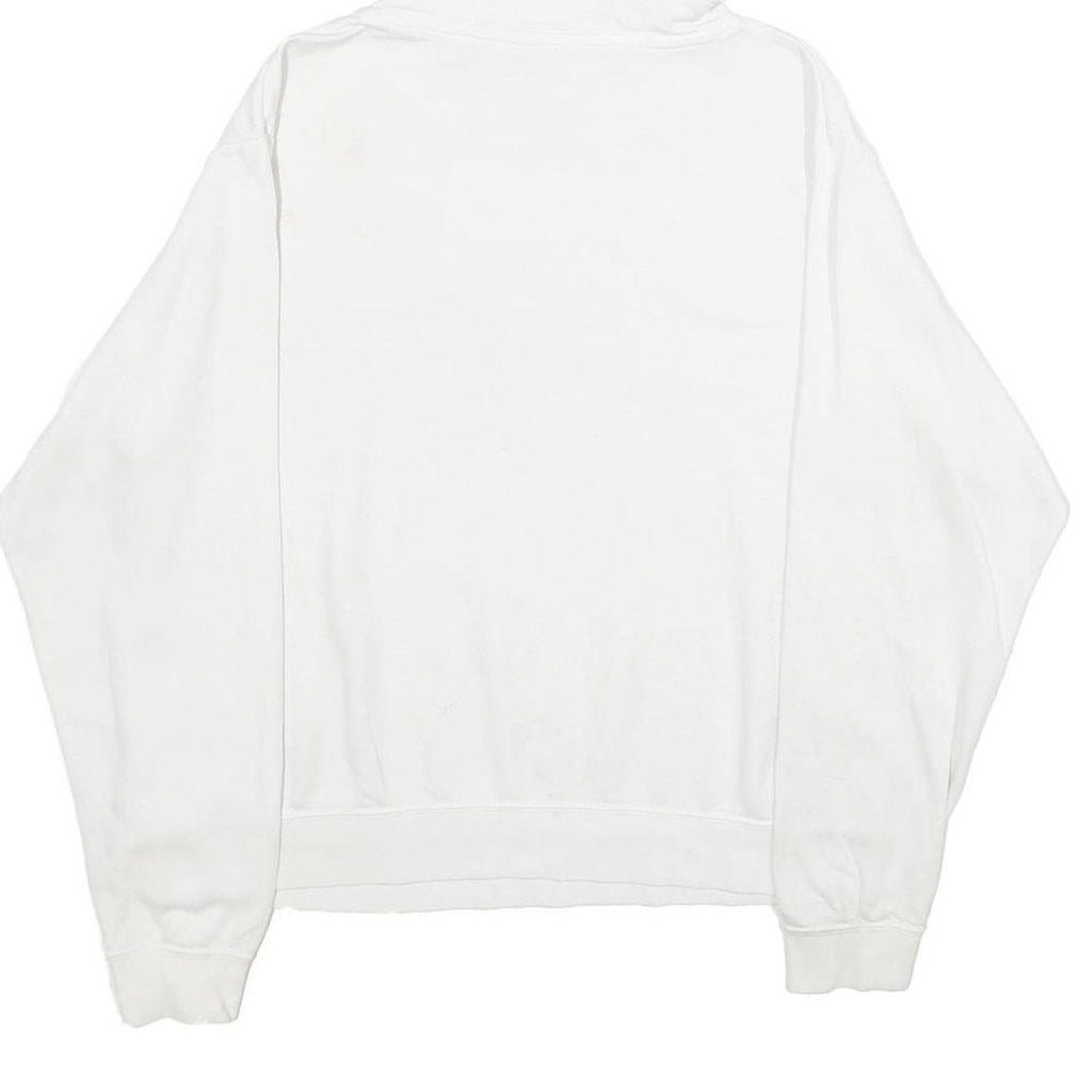 NIKE Womens White Hoodie M Cotton Blend Pullover Sweatshirt Logo Print