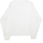 NIKE Womens White Hoodie M Cotton Blend Pullover Sweatshirt Logo Print