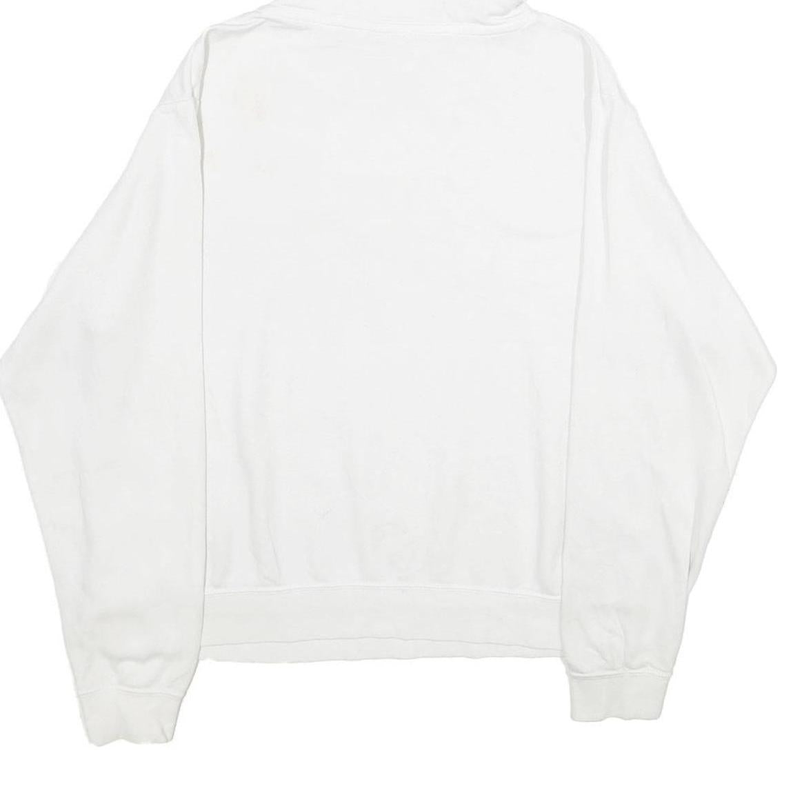 NIKE Womens White Hoodie M Cotton Blend Pullover Sweatshirt Logo Print