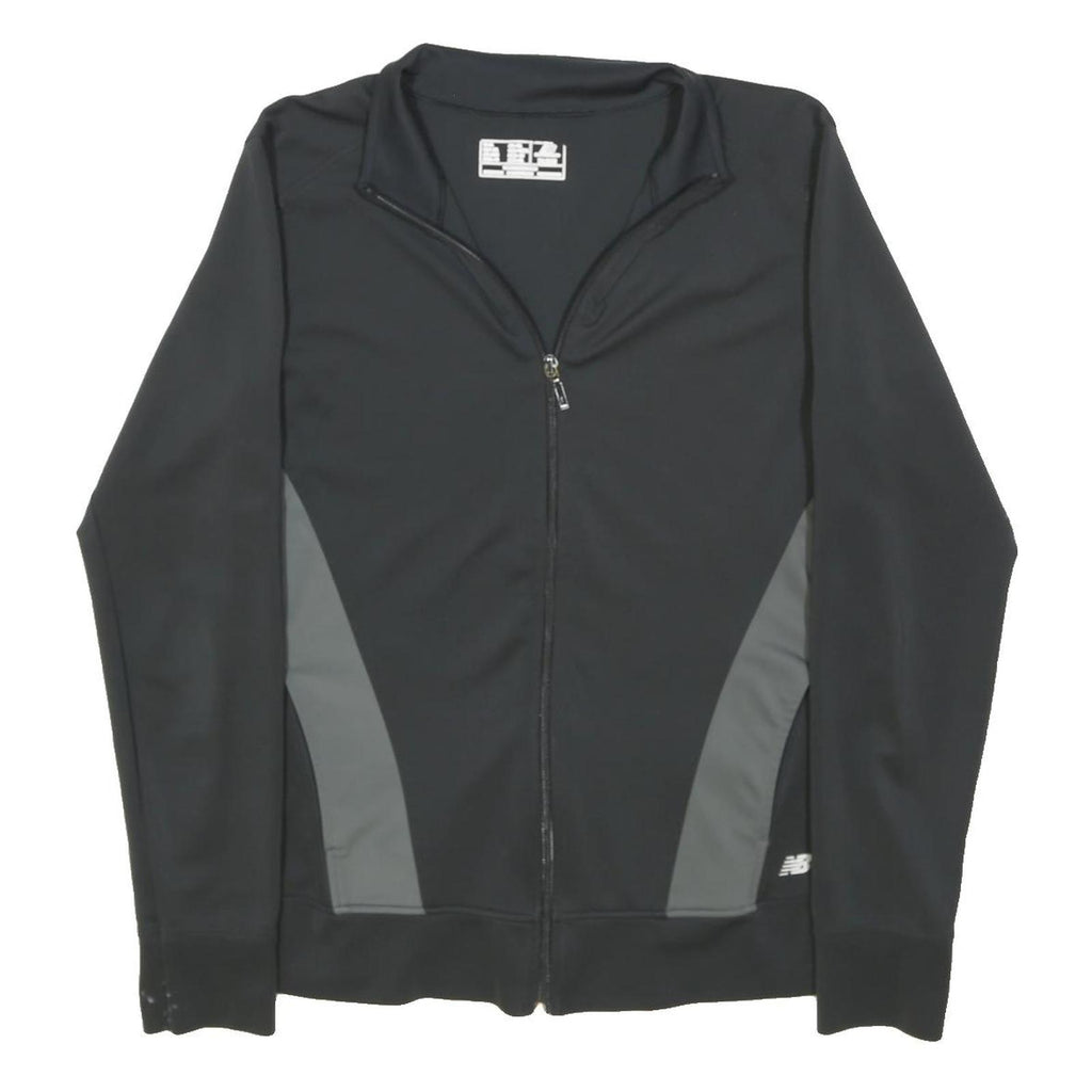 NEW BALANCE Womens Black & Grey Zip Up Polyester Blend Jacket XL Athletic