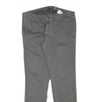 IMPERIAL Mens Cotton Blend Grey Slim Straight Trousers W32 L30 Formal Casual