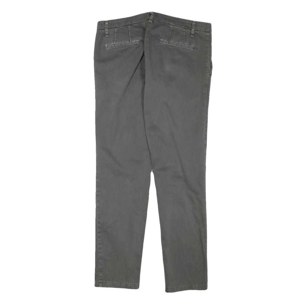 IMPERIAL Mens Cotton Blend Grey Slim Straight Trousers W32 L30 Formal Casual