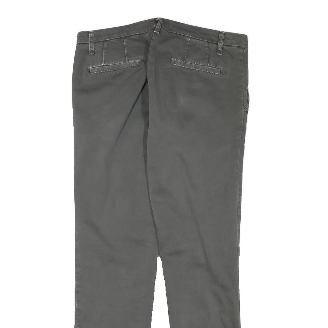 IMPERIAL Mens Cotton Blend Grey Slim Straight Trousers W32 L30 Formal Casual