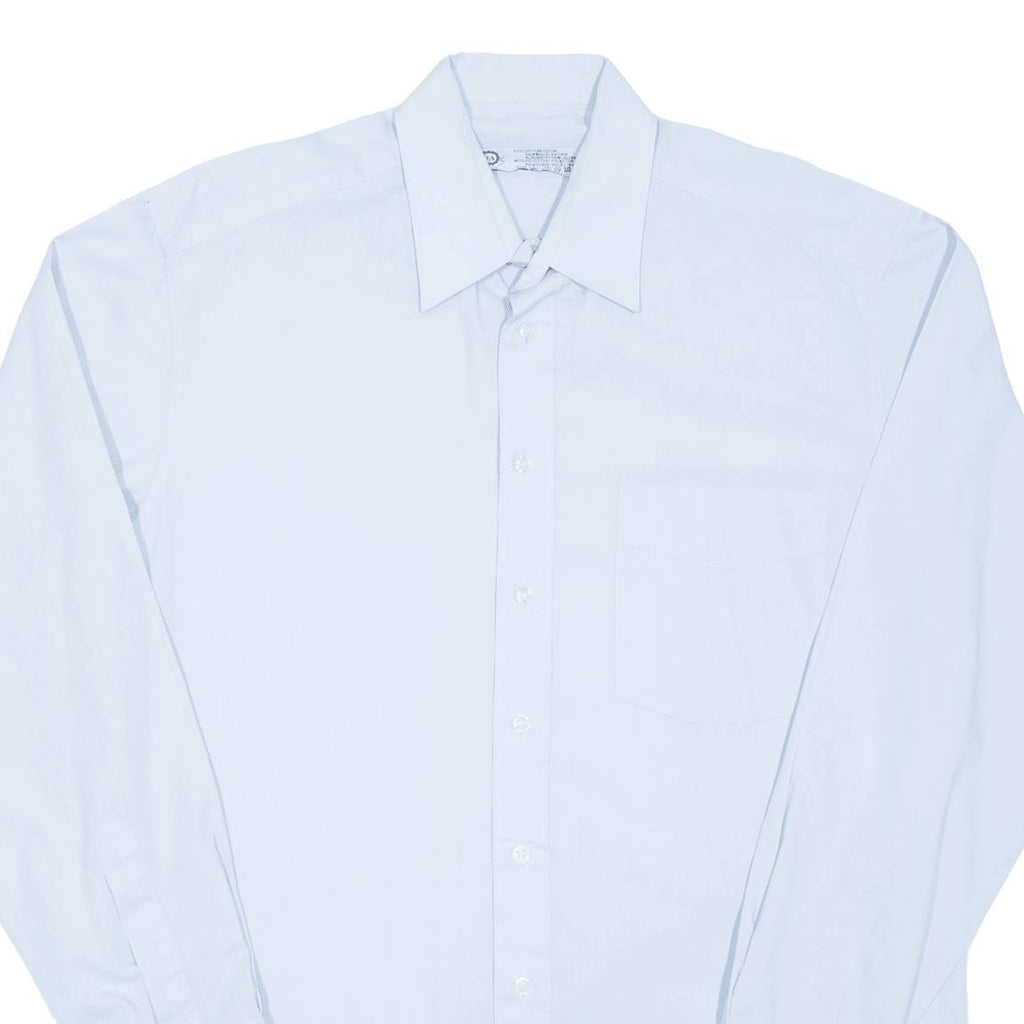 C&A Mens Plain Shirt Blue Long Sleeve M