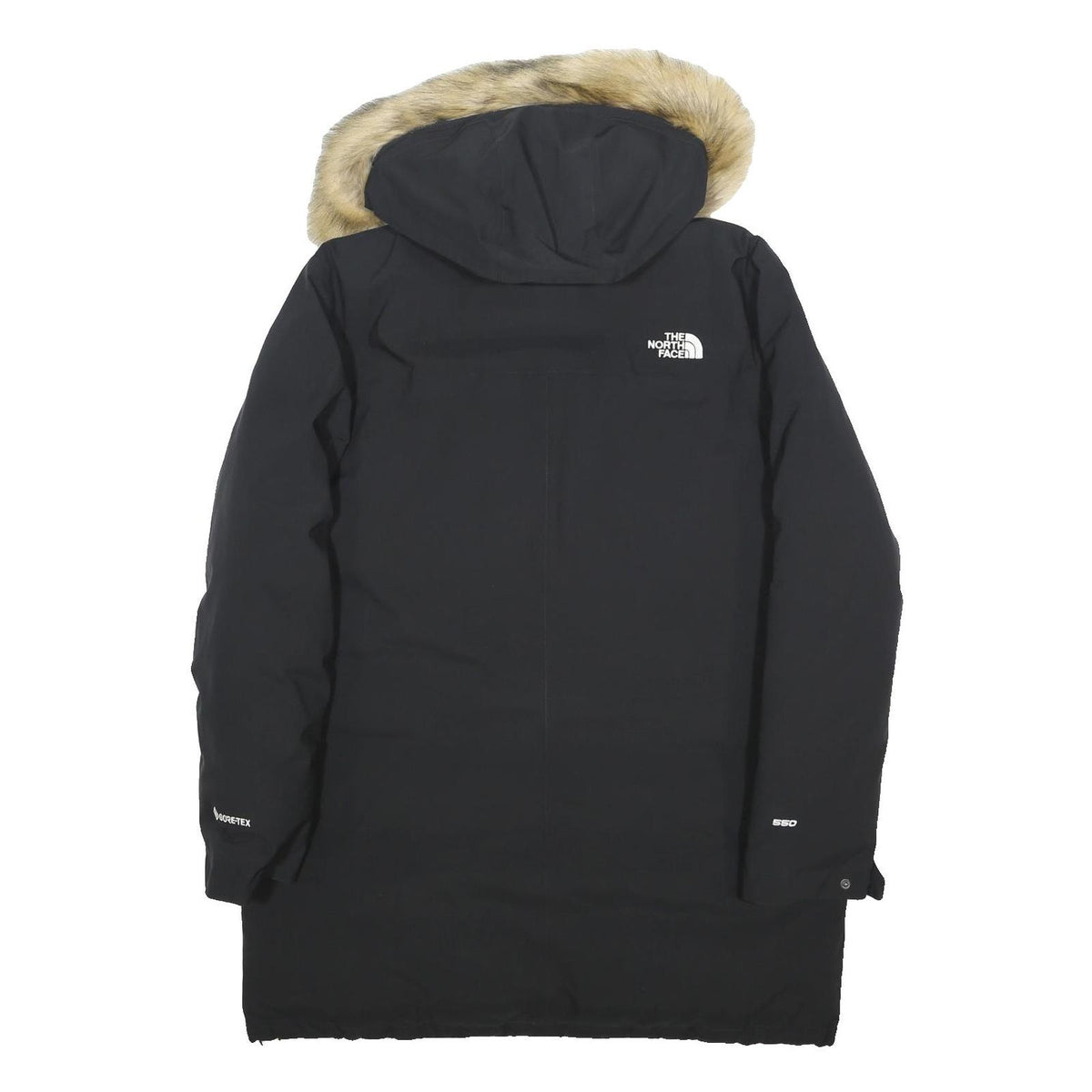 THE NORTH FACE Womens Black Parka XL Polyester Zip Faux Fur Hooded Winter Jacket