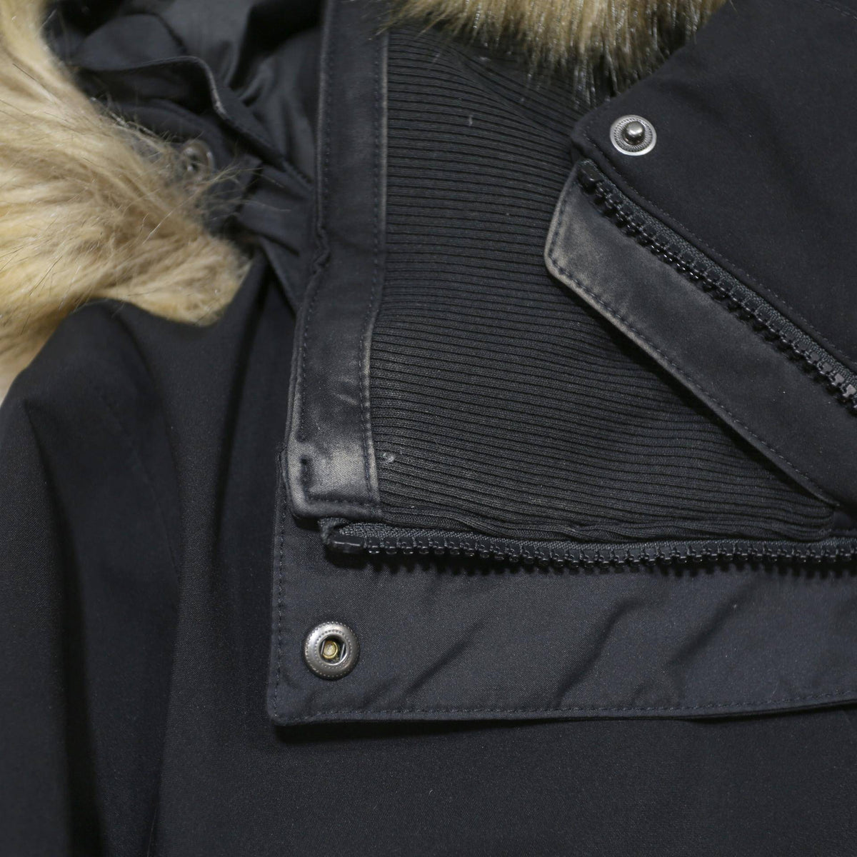 THE NORTH FACE Womens Black Parka XL Polyester Zip Faux Fur Hooded Winter Jacket