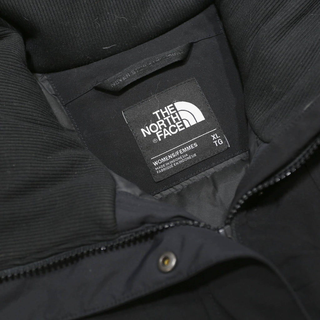 THE NORTH FACE Womens Black Parka XL Polyester Zip Faux Fur Hooded Winter Jacket