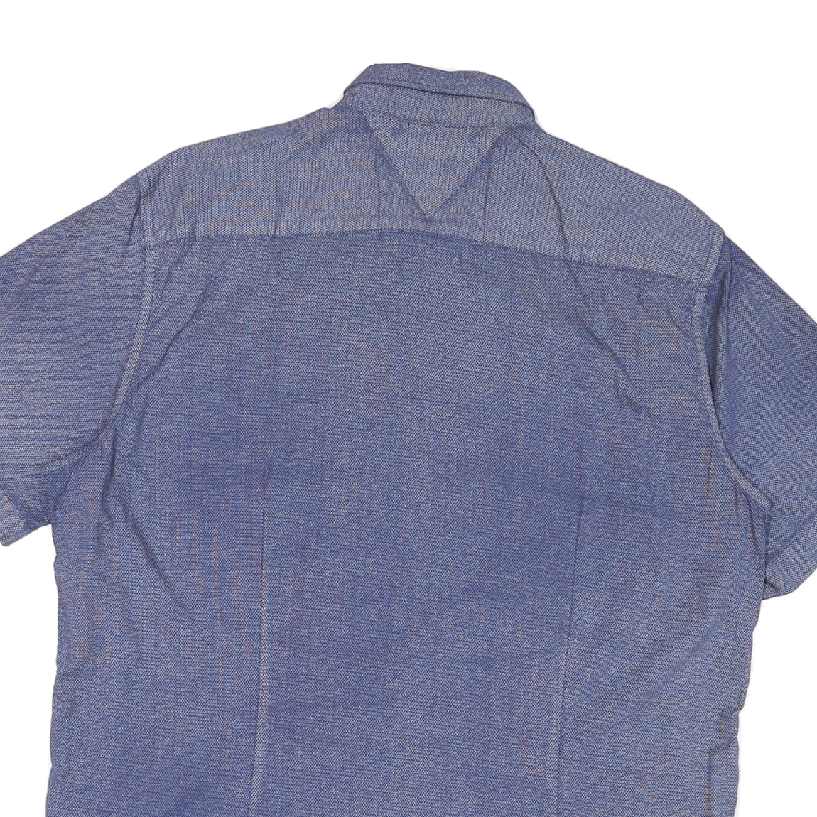 TOMMY HILFIGER Mens Blue Button-Down Short Sleeve Shirt 2XL Casual Cotton Blend