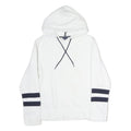 NAUTICA Mens White & Navy Hoodie M Cotton Casual Pullover Sweatshirt