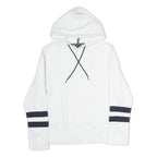 NAUTICA Mens White & Navy Hoodie M Cotton Casual Pullover Sweatshirt