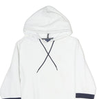 NAUTICA Mens White & Navy Hoodie M Cotton Casual Pullover Sweatshirt