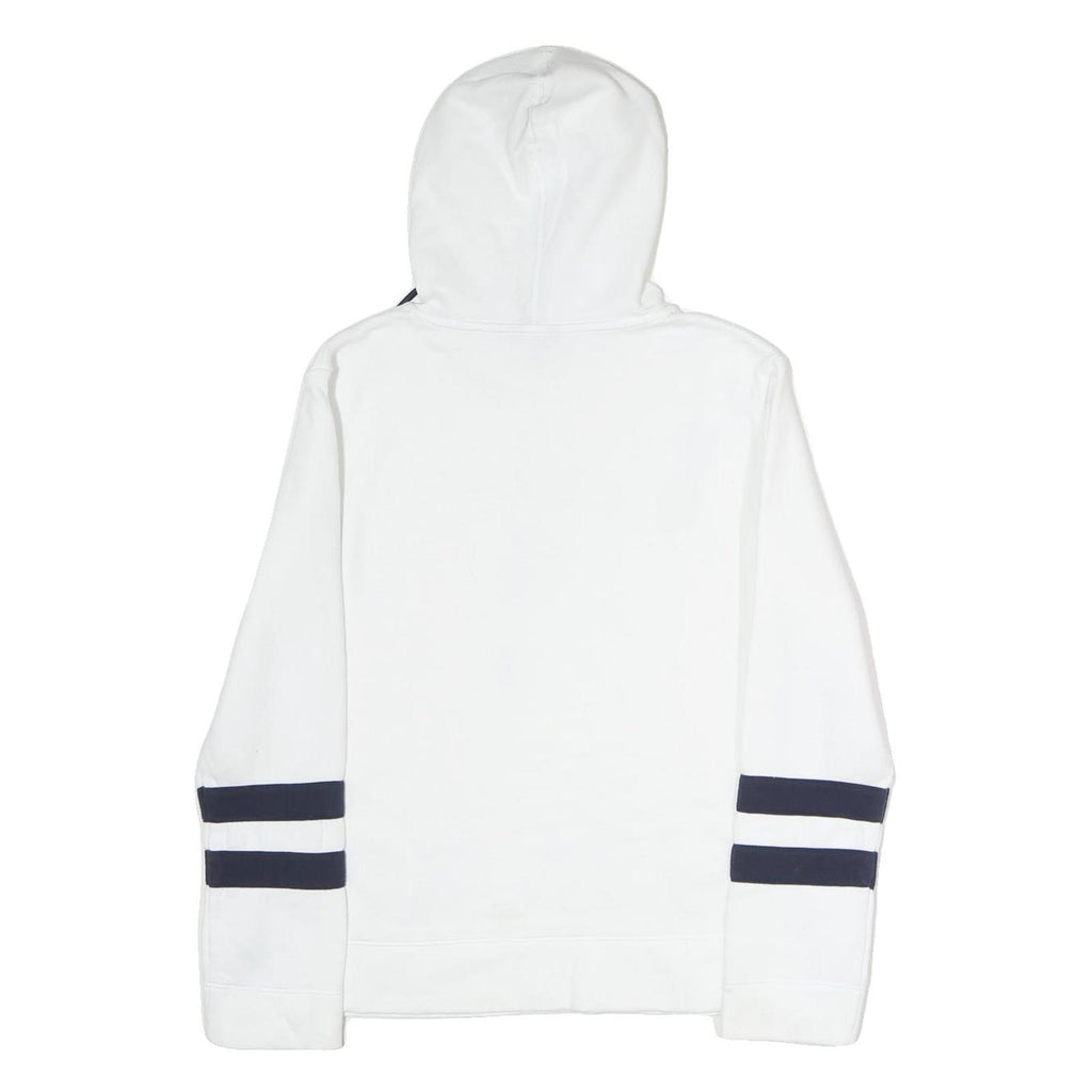 NAUTICA Mens White & Navy Hoodie M Cotton Casual Pullover Sweatshirt
