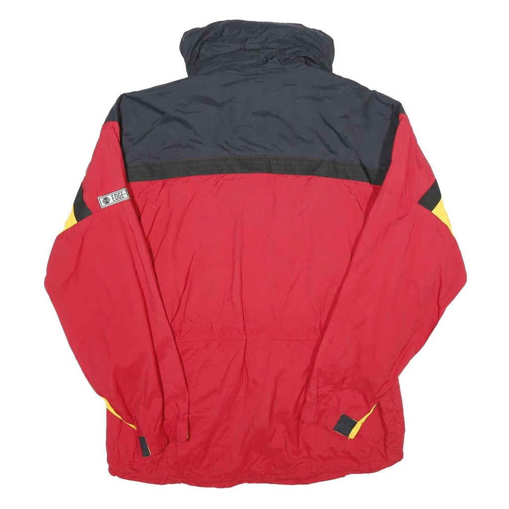 EDGE-TECH Mens Red Black & Yellow Jacket M Nylon Colourblock Zip Outdoor