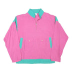 Womens Pink & Green Plain Cotton Blend Jacket S Zip Pockets Lightweight Casual