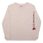 CARHARTT Boys Beige Long Sleeve Crew Neck T-Shirt Logo L Cotton Blend