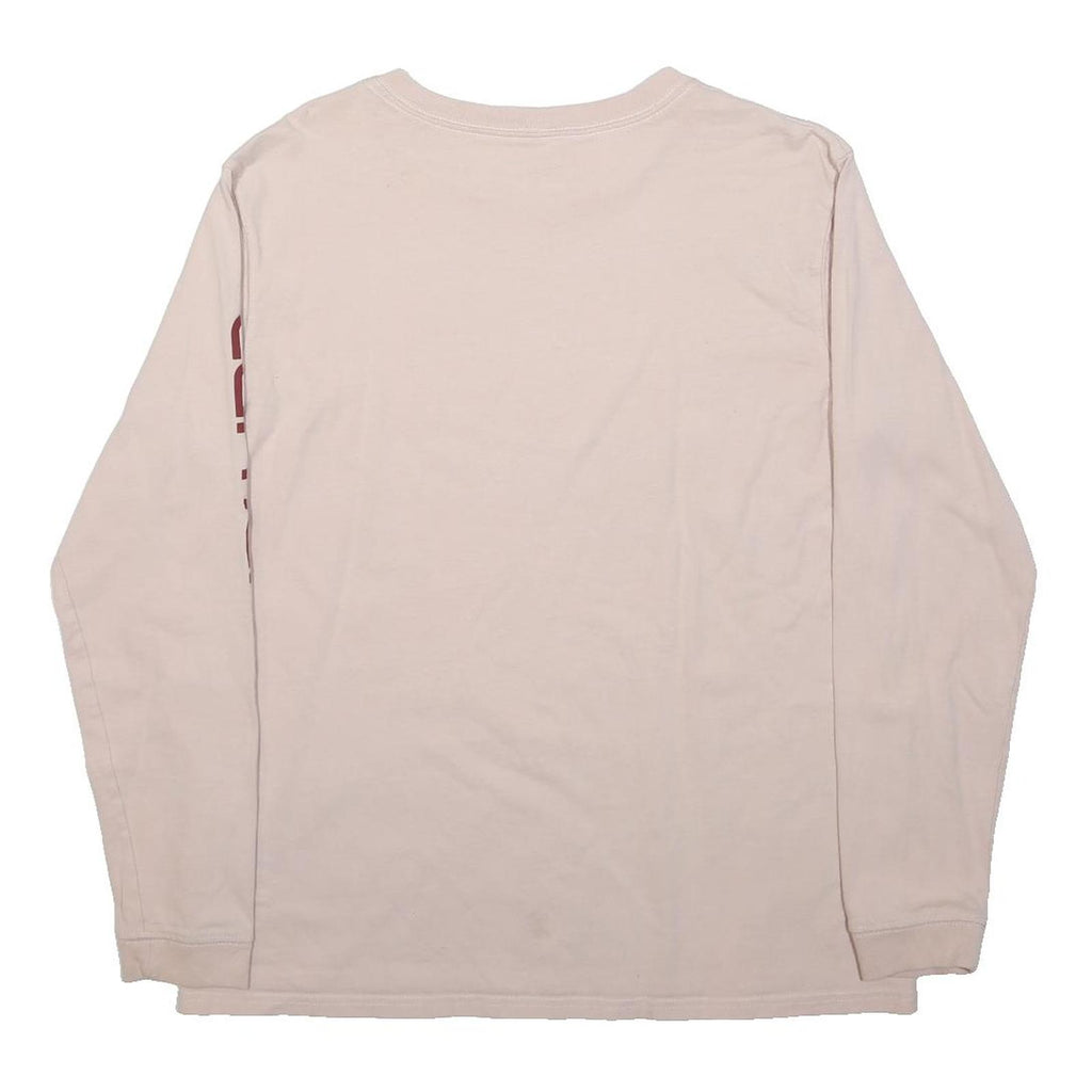 CARHARTT Boys Beige Long Sleeve Crew Neck T-Shirt Logo L Cotton Blend