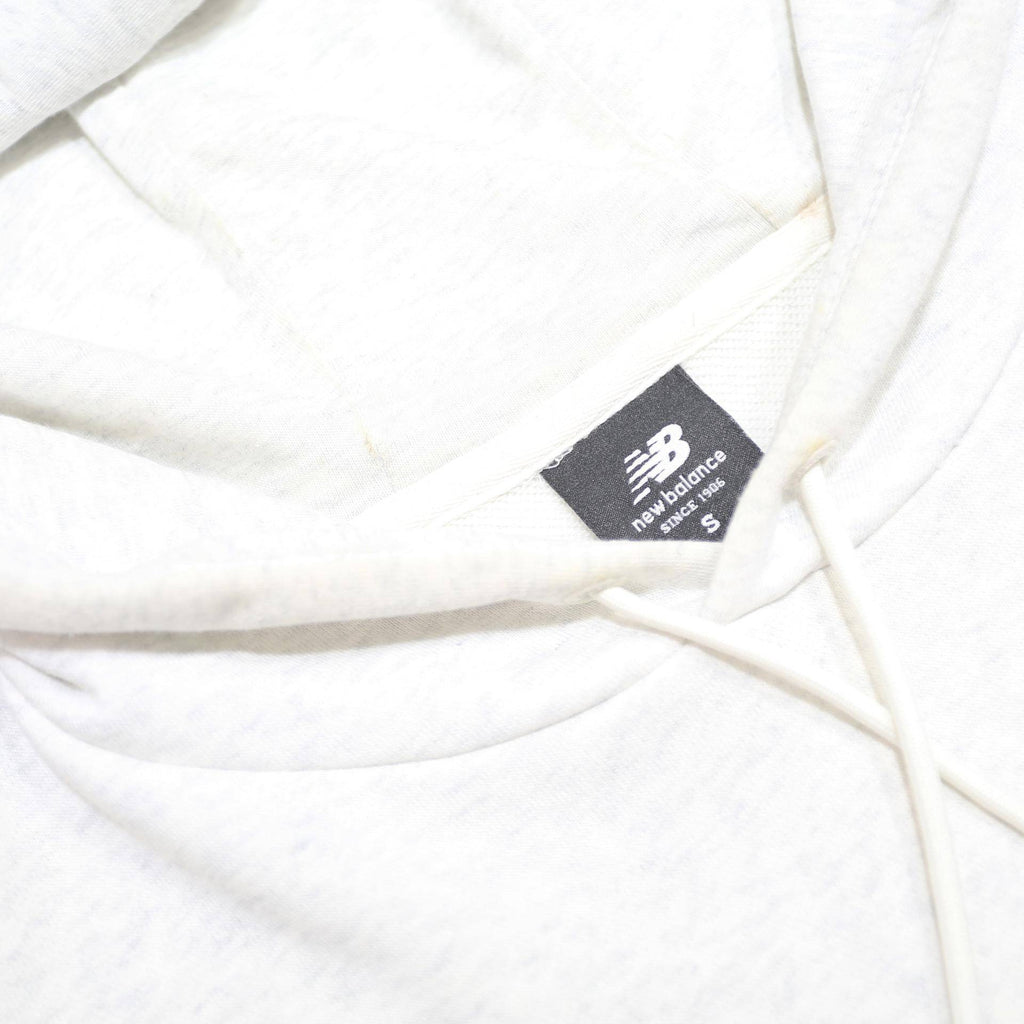 NEW BALANCE Mens White Pullover Hoodie S All Good Graphic Print Casual