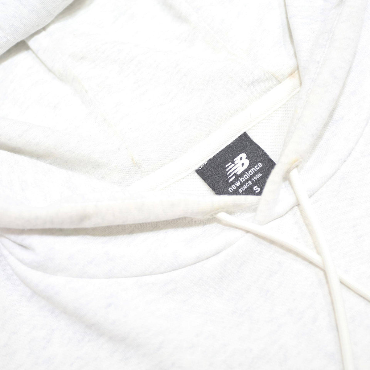 NEW BALANCE Mens White Pullover Hoodie S All Good Graphic Print Casual