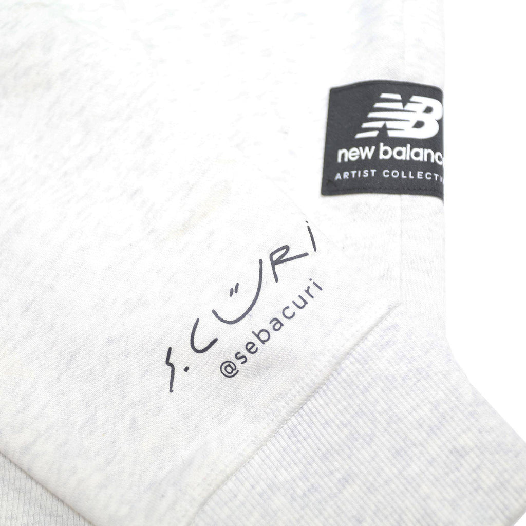 NEW BALANCE Mens White Pullover Hoodie S All Good Graphic Print Casual
